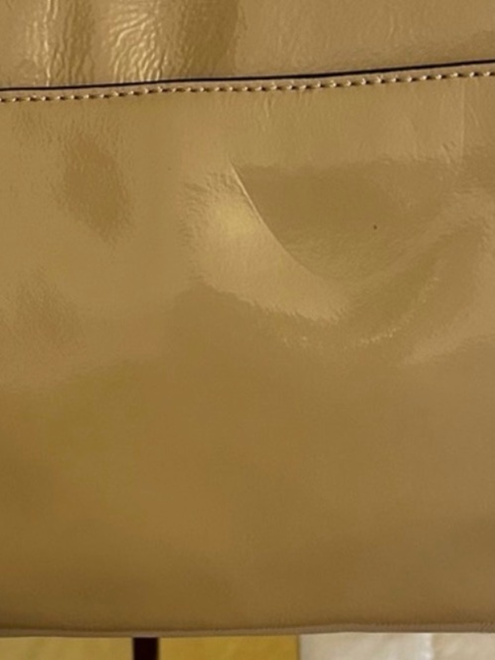 Michael Kors Tan Patent Leather Clutch with Removable Shoulder Strap - Picture 11 of 12